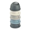 Zestaw pojemników na mleko w proszku – 4-komorowy, kompaktowy, szczelny i wielofunkcyjny, BEABA Mineral grey/blue