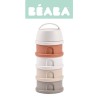 Zestaw pojemników na mleko w proszku – 4-komorowy, kompaktowy, szczelny i wielofunkcyjny, BEABA cotton white/terracotta