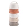 Zestaw pojemników na mleko w proszku – 4-komorowy, kompaktowy, szczelny i wielofunkcyjny, BEABA cotton white/terracotta