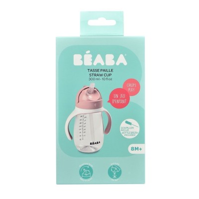 Butelka dla dzieci BEABA – tritanowa, niekapek, ze słomką, uchwytem i czyścikiem, 300 ml Butelka dla dzieci BEABA – tritanowa, niekapek, ze słomką, uchwytem i czyścikiem, 300 ml
