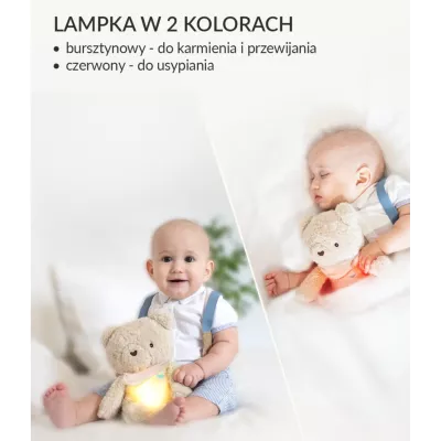 Szumiś Miś 5w1 — szumiący królik z lampką, czujnikiem snu i wibracjami | Bezpieczny dla niemowląt