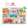 CzuCzu puzzle  Moto Auta – puzzle 40 elementów z pojazdami dla przedszkolaków