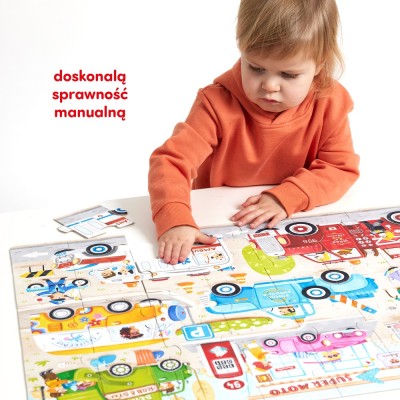 CzuCzu Moto puzzle Auta – puzzle dla dzieci z pojazdami | 40 elementów