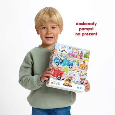 CzuCzu Moto puzzle Auta – puzzle dla dzieci z pojazdami | 40 elementów
