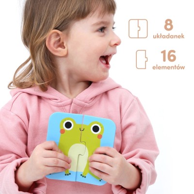 CzuCzu Układam połówki Zwierzątka – edukacyjne puzzle 2-elementowe 18m+