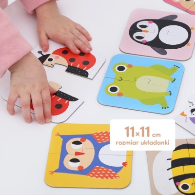 CzuCzu Układam połówki Zwierzątka – edukacyjne puzzle 2-elementowe 18m+
