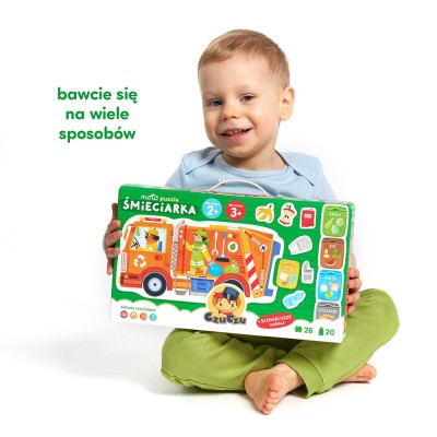 CzuCzu Moto Puzzle Śmieciarka – nauka segregacji przez zabawę