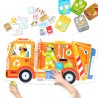 CzuCzu Moto Puzzle Śmieciarka – edukacyjne puzzle z kontenerami i śmieciami, nauka ekologii przez zabawę