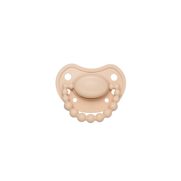 LUU Kids Smoczek pozycjonujący Cookie Beige 0-3m | wspiera rozwój jamy ustnej, silikon medyczny, bez BPA