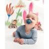 LUU Kids Smoczek pozycjonujący Cloudy Blue 6m +| wspiera rozwój jamy ustnej, silikon medyczny, bez BPA