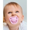 LUU Kids Smoczek pozycjonujący Pink A Boo 3-6m | wspiera rozwój jamy ustnej, silikon medyczny, bez BPA