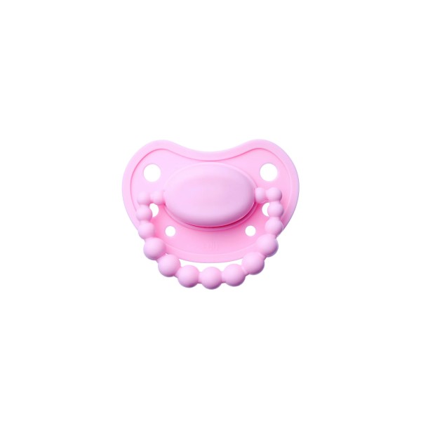 LUU Kids Smoczek pozycjonujący Pink A Boo 3-6m | wspiera rozwój jamy ustnej, silikon medyczny, bez BPA