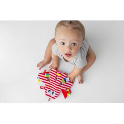 Ośmiornica szeleścik 0+ – sensoryczna zabawka z metkami | Mom’s Care