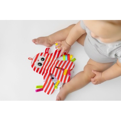 Ośmiornica szeleścik 0+ – sensoryczna zabawka z metkami | Mom’s Care