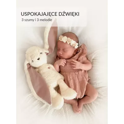 Szumiś Królik 5w1 — szumiący królik z lampką, czujnikiem snu i wibracjami | Bezpieczny dla niemowląt