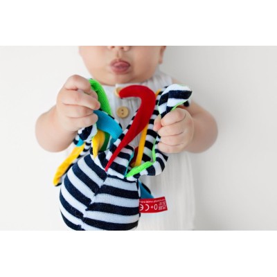 Ośmiornica zawieszka biało-czarna 0+ z dzwoneczkiem | Mom’s Care