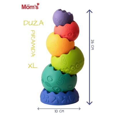 Duża piramida sensoryczna Mom's Care – bezpieczna zabawka do nauki i zabawy Duża piramida sensoryczna Mom's Care – bezpieczna zabawka do nauki i zabawy