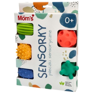 Sensorky pastelowe piłeczki sensoryczne 5 szt. Mom's Care – rozwój dotyku, masaż i zabawa od pierwszych dni