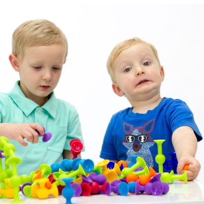 Squigz Fat Brain Toys – silikonowe klocki przyssawki dla dzieci