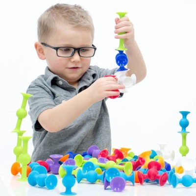 Squigz Fat Brain Toys – silikonowe klocki przyssawki dla dzieci