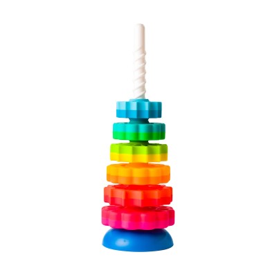 SpinAgain Fat Brain Toys – Zakręcona Wieża edukacyjna z wirującymi krążkami