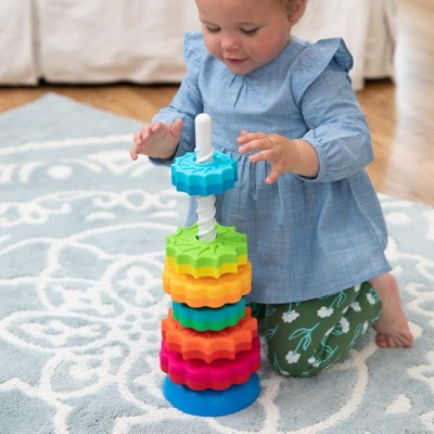 SpinAgain Fat Brain Toys – Zakręcona Wieża edukacyjna z wirującymi krążkami
