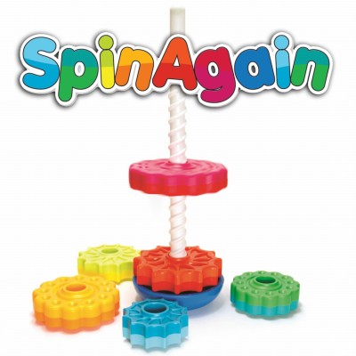 SpinAgain Fat Brain Toys – Zakręcona Wieża edukacyjna z wirującymi krążkami