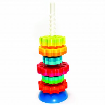 SpinAgain Fat Brain Toys – Zakręcona Wieża edukacyjna z wirującymi krążkami