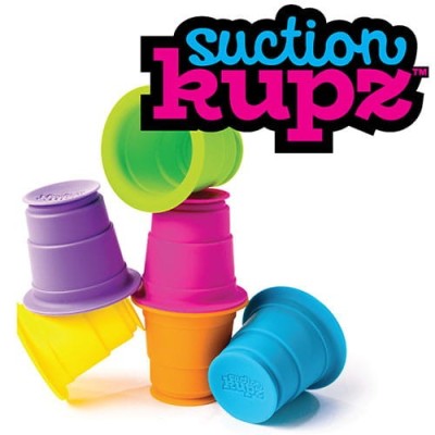 Suction Kupz Fat Brain Toys – silikonowe kubki sensoryczne z przyssawkami