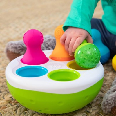 SpinnyPins Fat Brain Toys – sorter i wańki wstańki sensoryczne dla dzieci 18m+