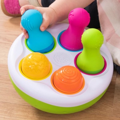 SpinnyPins Fat Brain Toys – sorter i wańki wstańki sensoryczne dla dzieci 18m+