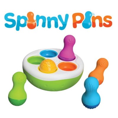 SpinnyPins Fat Brain Toys – sorter i wańki wstańki sensoryczne dla dzieci 18m+
