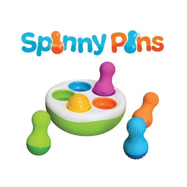 SpinnyPins Fat Brain Toys – Sorter z wańkami wstańkami, zabawka sensoryczna do kołysania i nauki kolorów