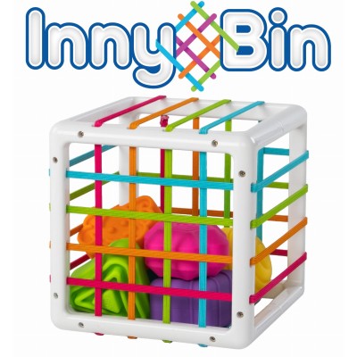 InnyBin Fat Brain Toys – elastyczna kostka sensoryczna z sorterem i klockami