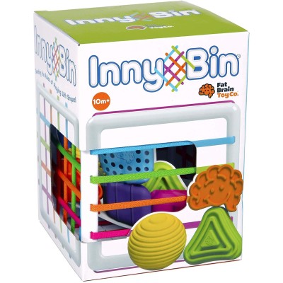 InnyBin Fat Brain Toys – elastyczna kostka sensoryczna z sorterem i klockami