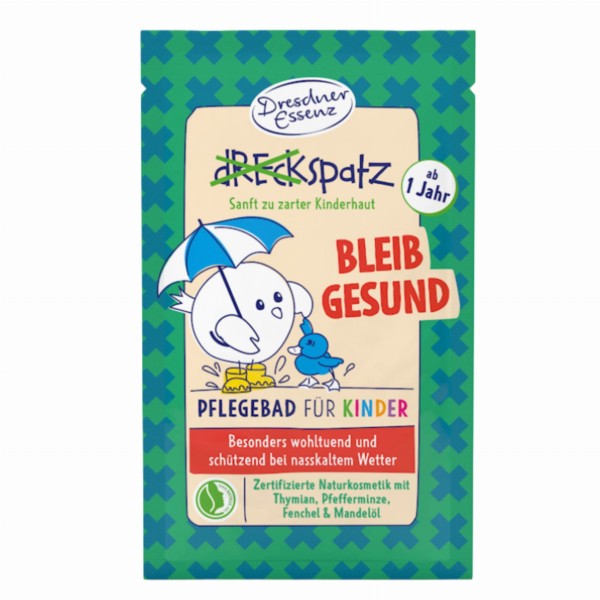 Sól do kąpieli DRESDNER ESSENZ BĄDŹ ZDRÓW 60g – sól do kąpieli na przeziębienie dla dzieci od 1 roku życia
