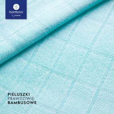 Pieluszka bambusowa Bambooline 120x120 cm – otulacz, kocyk i ręcznik w jednym | Kolor aqua