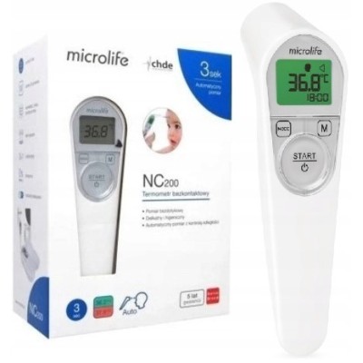 Termometr bezkontaktowy Microlife NC 200 – automatyczny, szybki, precyzyjny | Pomiar w 3 sekundy