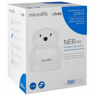 Microlife NEB 400 – inhalator tłokowy dla dzieci i dorosłych | Design przyjazny dzieciom | Szybka inhalacja