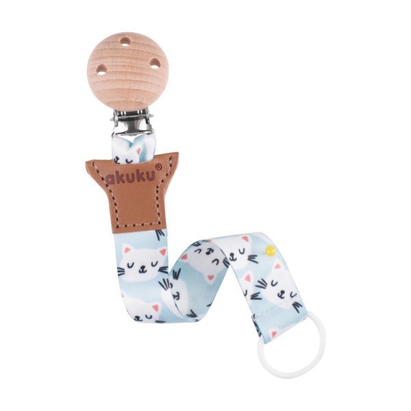 Tasiemka do smoczków uspokajających 24 cm | bezpieczny klips Akuku A0582