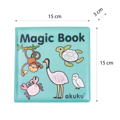 Magiczna książeczka do malowania wodą – edukacyjna, wielokrotnego użytku, 6m+