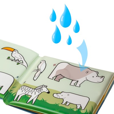 Magiczna książeczka do malowania wodą – edukacyjna, wielokrotnego użytku, 6m+