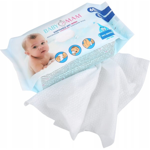 Chusteczki nawilżane wodą Babymam  60 szt By9034