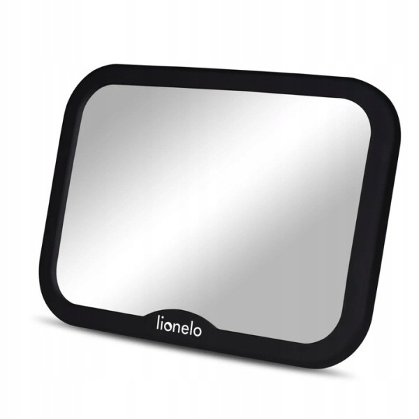 Lusterko samochodowe Lionelo Sett Black – do obserwacji dziecka, obrót 360°, łatwy montaż, bezpieczne