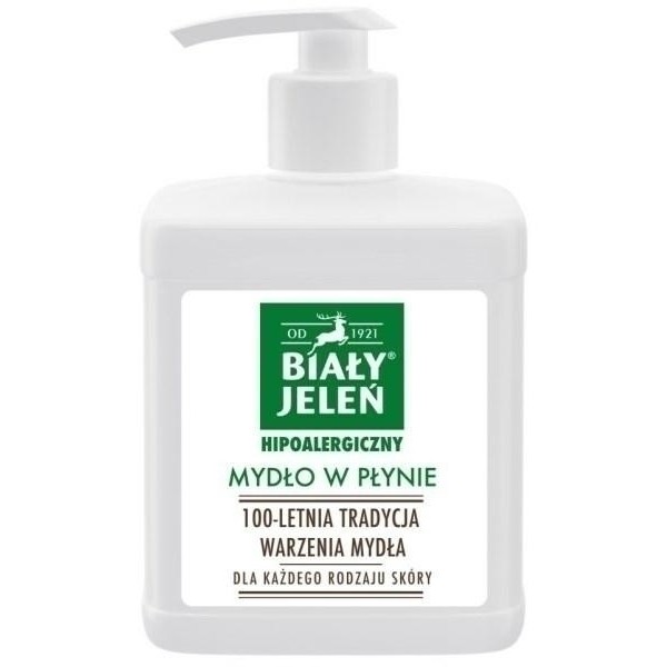 Biały Jeleń – mydło hipoalergiczne w płynie 500 ml | Dla wrażliwej skóry, bez SLES, po porodzie