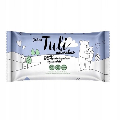 Luba Tuli Naturalnie – chusteczki 98% woda, pantenol, olej z awokado | Biodegradowalne, bezpieczne od 1. miesiąca