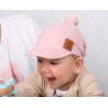 Chustka muślinowa czapka z daszkiem na głowę Babymam retro róż By0351