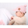 Chustka muślinowa czapka z daszkiem na głowę Babymam retro róż By0351