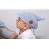 Chustka muślinowa czapka z daszkiem na głowę Babymam denim By0344