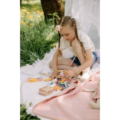 Kocyk Wafelkowy Babymam 78x100 cm – Róż retro, 100% Bawełna